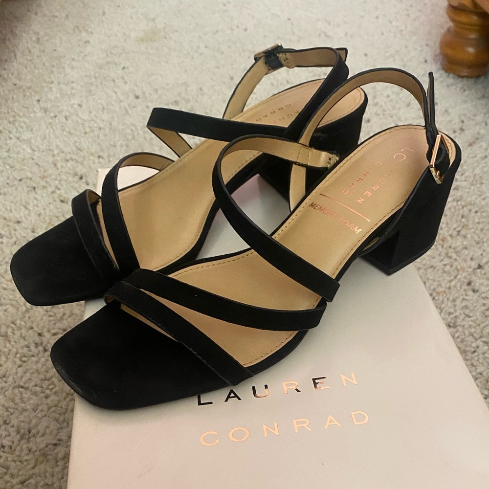 Lauren Conrad Black Suede Low Heel